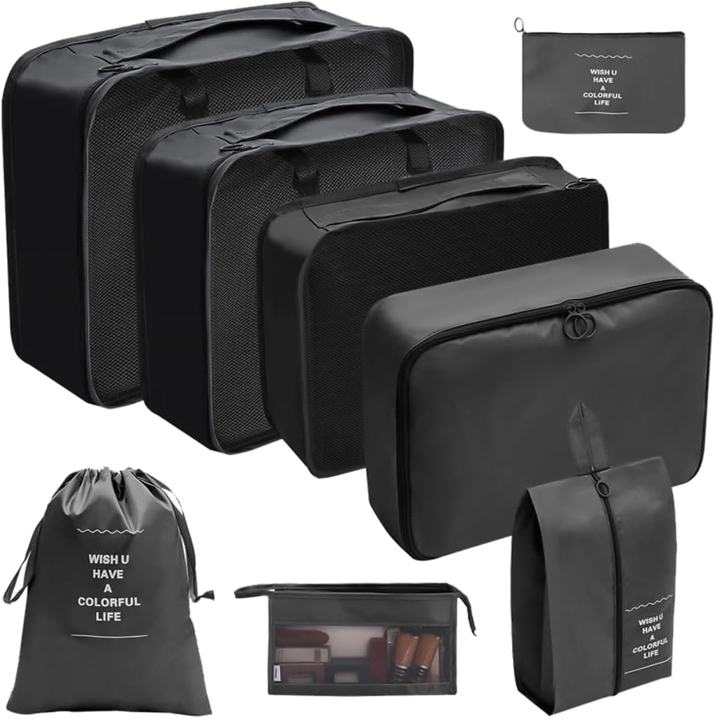 8x Suitcase Organiser Set Packing Cubes Travel Luggage Organiser Set Suitcase Organiser Bag for Clothes Cosmetics - Image 7