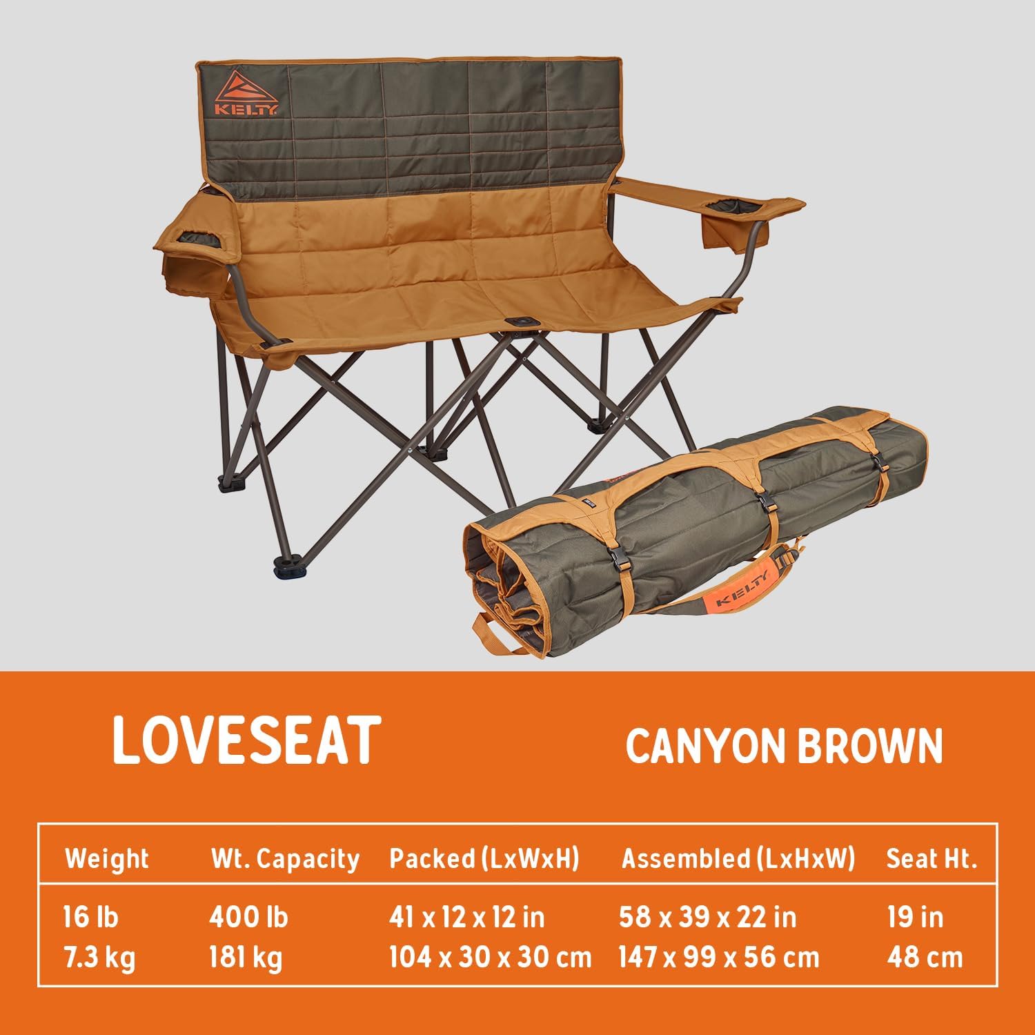 Kelty Loveseat Double Outdoor Camp Chair, 2-Person Camping, Festival, Concert Seat, Updated for 2022 - Image 4