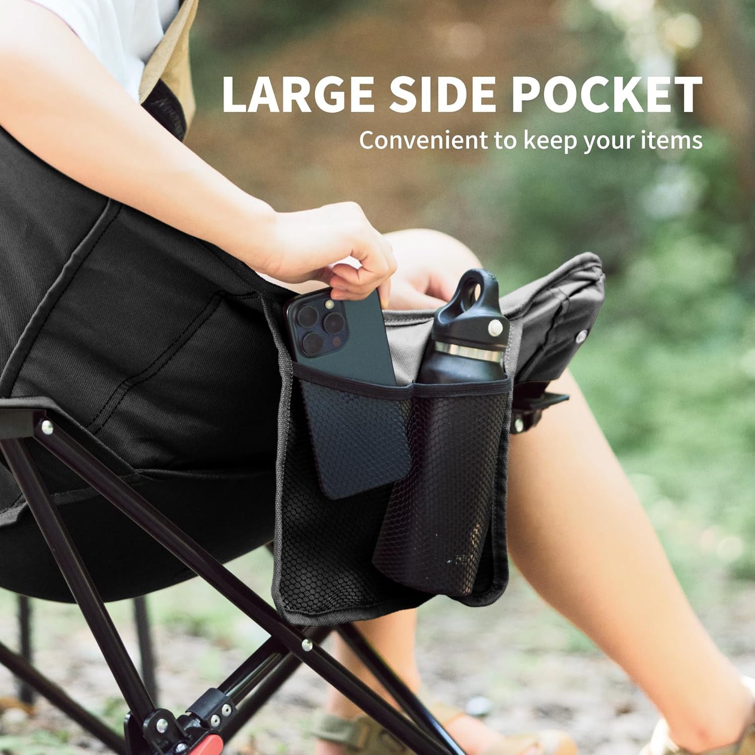 Naturehike Seastar Padded Camping Chair, Oversized 2-Position Adjustable Folding Chair, Portable Camp Chair with Side Pocket & Carry Bag - Image 8