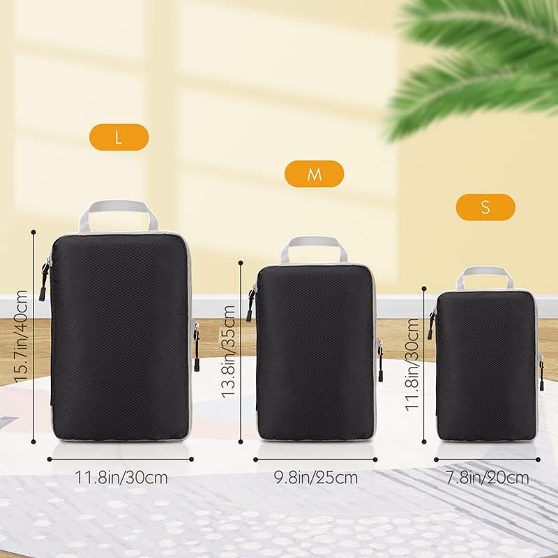 UTELKA Compression Packing Cubes 6/8/9 Piece Set Travel Packing Cubes, Multifunction Cubes Luggage Organiser Waterproof Travel Compression Suitcase Bag - Image 3