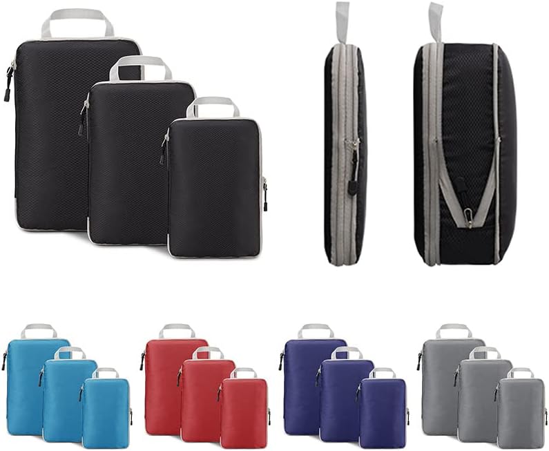 UTELKA Compression Packing Cubes 6/8/9 Piece Set Travel Packing Cubes, Multifunction Cubes Luggage Organiser Waterproof Travel Compression Suitcase Bag - Image 6